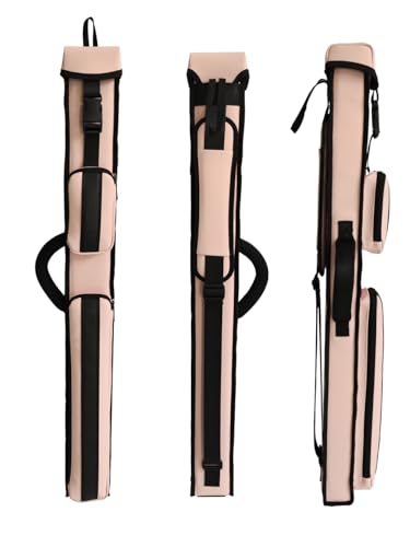 Champion 2X2,2X3,3X4 Nylon/Leatherette Billiard Pool Cue Stick Hard Case - color: Baby Pink Leatherette, size: 2X2 pool case