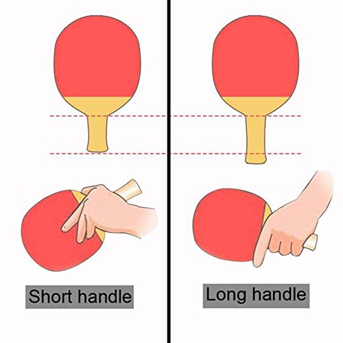 Professional Table Tennis Bat 5 Layers of Wood 2 Layers of Carbon Fiber Ping Pong Bat Suitable for Intermediate and Advanced/As Shown/Long Handle - size: Short handle
