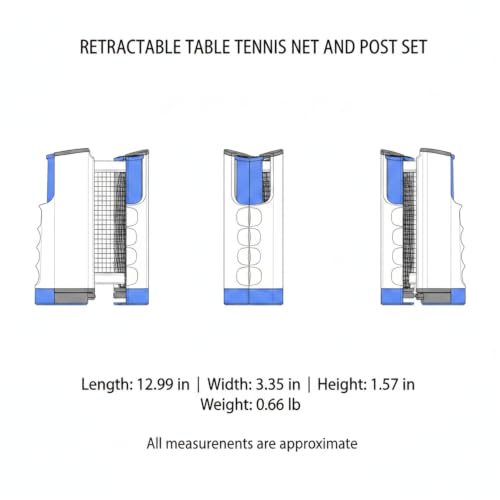 Retractable Table Tennis Net and Post Set, Clamp-On Ping Pong Net for Flat Surfaces, Portable ABS Plastic Game Accessory - color: Brown