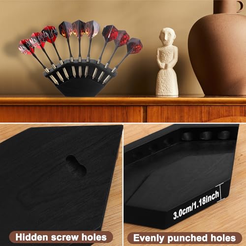 2 in 1 Dart Holder and Wall Dart Holder Made of Wood, Dart Holder, High-Quality Dart Holder, Presentation Display Darts Rack, Dart Holder, Premium Dart Accessories - color: black
