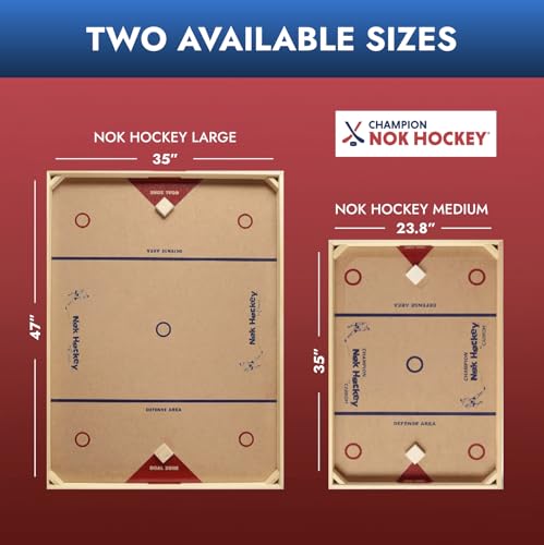Carrom Champion Nok Hockey Game (Standard Size) — Wooden Board Games for Adults & Children — Indoor and Outdoor Games for Family — Sports Board Games