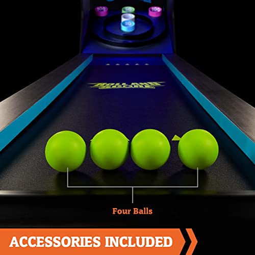 Hall of Games Roll & Score Multiple Styles Arcade Game Collection, Durable & Stylish Designs with Game Balls, Perfect for Family Game Rooms - style: Updated Version - 108"(Black & Blue)