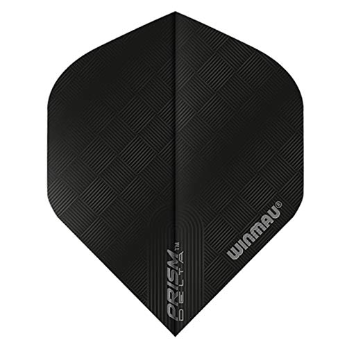 Winmau Prism Delta Black Extra Thick Dart Flights - 1 Set per Pack (3 Flights in Total)