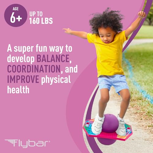 Flybar LED Pogo Trick Ball for Kids Balance Bounce Board w/Anti-Slip Deck - color: Tie Dye