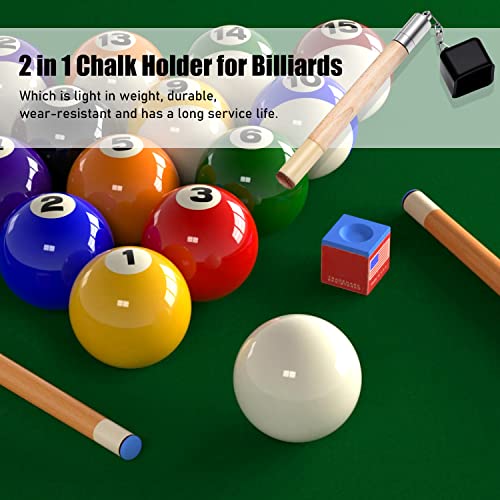 TOBWOLF Chalk Holder for Billiards, 2 in 1 Pool Cue Chalk Holder, Portable Pool Snooker Chalk Holder, Billiard Cue Tip Pricker, Non-Slip Billiard Cue Tip Tool Pool Table Accessory