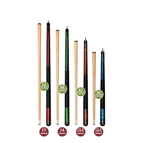 ASKA Short Pool Cue Sets, Canadian Maple Billiard Cue Sticks, 13mm Tip, 5/16x18 Joint, Multi-Set Options for Home & Game Rooms - style: Set of 4 Cues, LS4