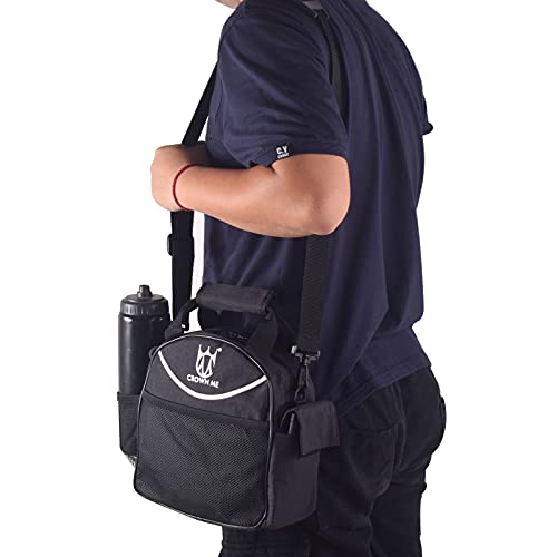 CROWN ME Disc Golf Set with 6 Discs and Mini Disc and Starter Disc Golf Bag - color: Black