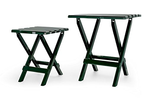 Camco 51691 Green Large Adirondack Portable Outdoor Folding Side Table, Perfect for The Beach, Camping, Picnics, Cookouts and More, Weatherproof and Rust Resistant