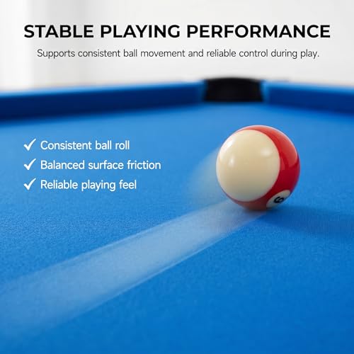 KONLLEN 9ft Pool Table Felt, 80/20 Wool Nylon Blend Billiard Table Cloth with Pre-Cut Strips, Professional Replacement Felt for Home & League Play - color: 004-Blue