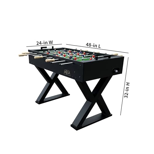 KICK Drias 48" Foosball Table – Compact Indoor Game Table - color: Black