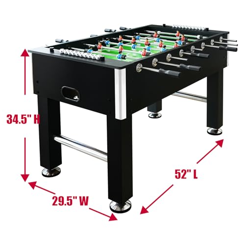 Full Size Foosball Table, Table Soccer Set with 2 Footballs, Score Keeper, Solid and Sturdy Legs, Football Table for Home, Family
