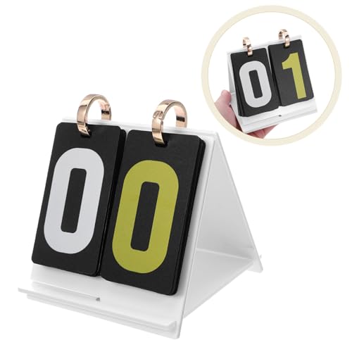 Manual Flip Scoreboard for Card Games Portable Scorekeeper with Large Display Thick PP PVC Construction Read Numbers for Tabletop Competitions and Sports