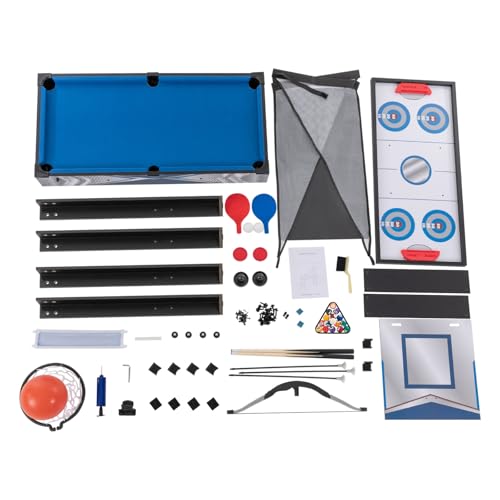 5-in-1 Multi Game Table, Combo Game Table with Billiards, Hockey, Table Tennis, Arrow Shooting, Basketball, Kids and Adults Gifts for Home, Arcade, Game Room-All Accessories Included