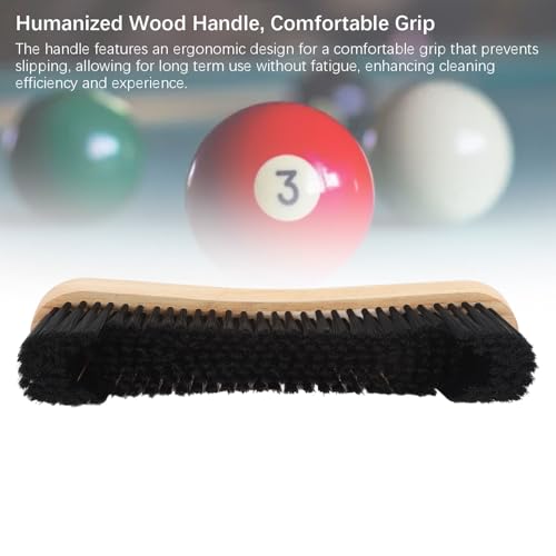 Keenso Pool Table Brush, Soft and Fine Dust Remover Pool Table Brush 12in Poplar Wood Nylon for Cleaning