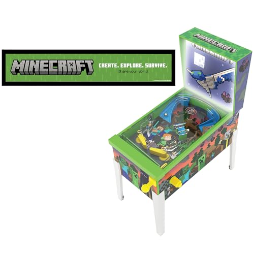 Minecraft: Mini Arcade Pinball - Deluxe Collector Series, Lights & Sounds, Classic Tabletop Game, Skill Shot Challenges, Licensed Toy, Adults-Kids 3+