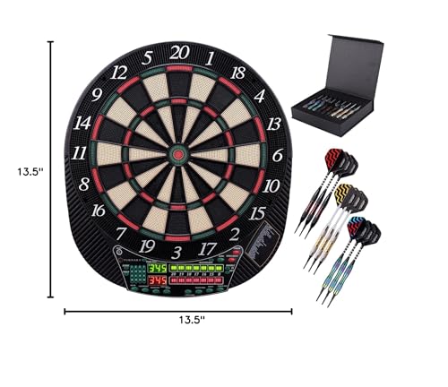 Dart board Electronic Dart board 13.5" Dart Board Electronic Scoreboard Darts Plastic Tips for Electronic Dart Dartboard with LED Display 6 Soft Tip Darts