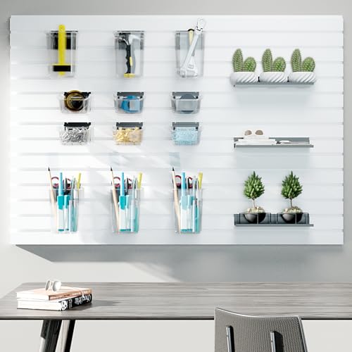 6 Pack 12.5 Inch X 5 Inch Metal Slatwall Shelves,Slat Wall Hanging Shelf Accessories, Heavy Duty Slatwall Shelf for Garage, Retail, Home Storage (Black, 12.5x5, 6)