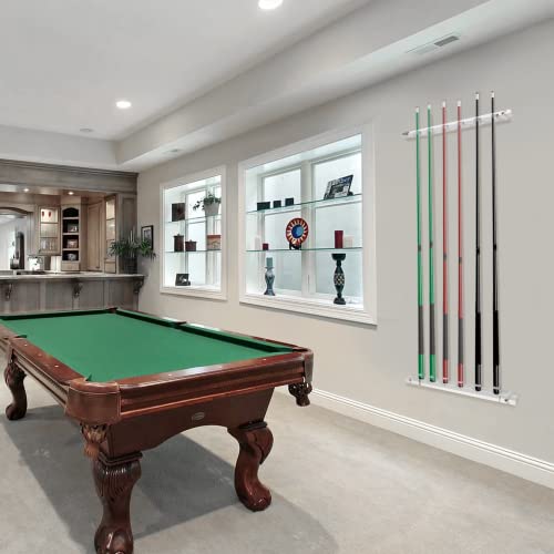 GSE Games & Sports Expert 2-Piece 6/8/12 Billiard Pool Cue Rack Wall Mounted Holders, Billiard Cue Sticks Wall Rack Set - style: 6 Cue - Acrylic