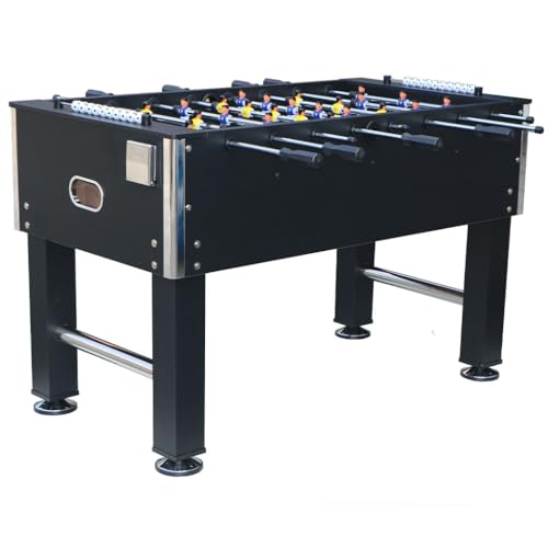 54.5" Full-Size Foosball Table for Adults, Competition Game Table with Robot Players, Electroplated Steel Rods, Adjustable Legs & Scoreboard, MDF Frame Soccer Table for Game Room, Office & Man Cave