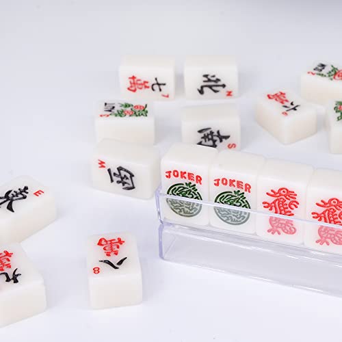 drizzle Travel Mini American Mahjong Set - 166 White Tiles Includes Jokers 0.8" White Melamine Material - with Racks Instructions and Duck Bag 2.20 Pounds - color: Duck, size: 20MM-Mahjong
