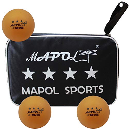 MAPOL 2 Pack of 4 Star Professional Ping Pong Paddle Advanced Training Table Tennis Racket with Carry Case