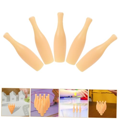 VICASKY 10Pcs Mini Bowling Pins Portable Tabletop Bowling Game Accessories for Fun Family Play Durable Plastic Small for Adults Easy to Store