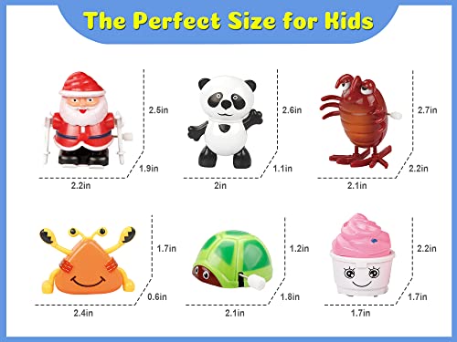 28 Pieces Assorted Wind-up Toys for Kids, Wind Up Animals Bulk Flipping Walking Jumping Swimming Clockwork Toys Stocking Stuffers for Kids, Xmas Gifts