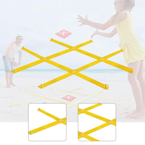 Outdoor Tac Toe Game Toss Game Set 120x120cm Classic with Ground Stakes Backyard Toy for Camping Patio Barbecue Picnic - color: yellow A