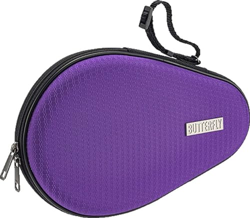 Butterfly Hexagon Hard Full Case | Hard Case with Mesh Net for Paddle Accessory and Zipper Closure | Holds One Table Tennis Paddle | 4 Colors Available (Black, Light Green, Purple, Navy)