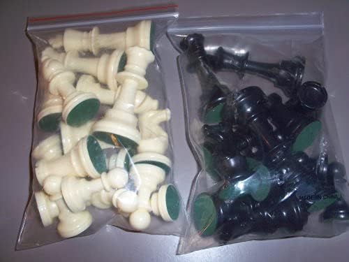 Staunton Tournament Chess Pieces, Triple Weighted with 3.75" King and 2 extra Queens