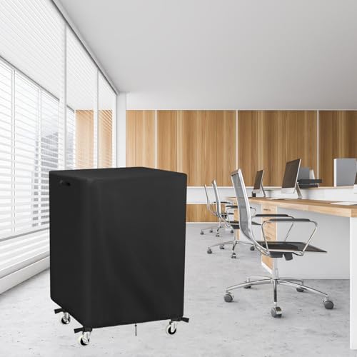 Kingling AV Cart Cover, Waterproof Rolling Media Cart Cover for Multi-Functional Media Carts/Metal Computer Presentation Stand with Wheels, Heavy Duty Protective Covers- 28"L x18"W x40"H Inch (Black) - size: 28"L x18"W x40"H(73x48x102cm)