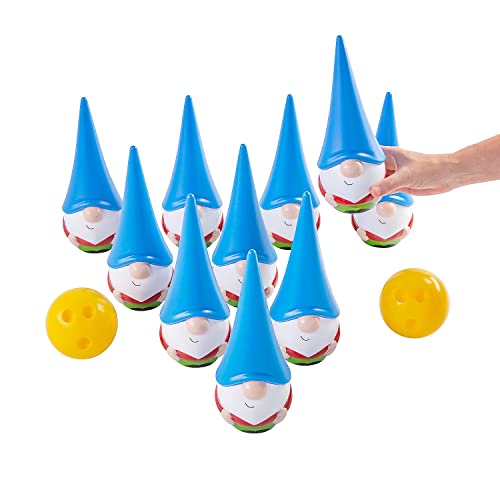 Fun Express Gnome Bowling Set, Christmas, Winter and Holiday Activites, 12 Piece Set, Includes Ten Pins and Two Balls, Great for School, Church and Work Parties VBS 2026