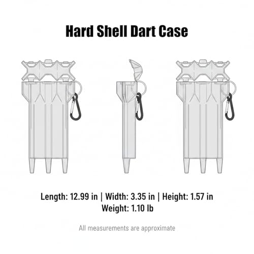 Hard Shell Dart Case for Soft Tip Darts, Durable PP Plastic Travel Protection, Holds 2 Darts (Black)
