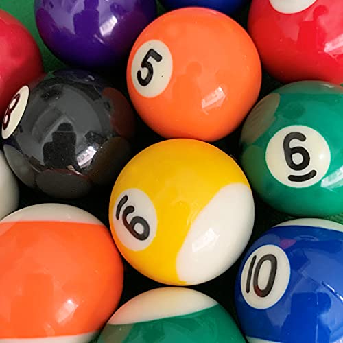 Pool Balls Set 2-1/4" Regulation Size, Complete 16 Resin Balls