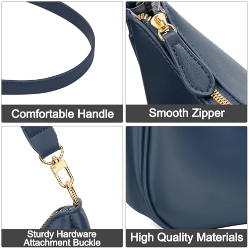 KKXIU Shoulder Bag for Women Cute Hobo Purses and Handbags Retro Clutch Underarm Purse | Cute - color: Blue