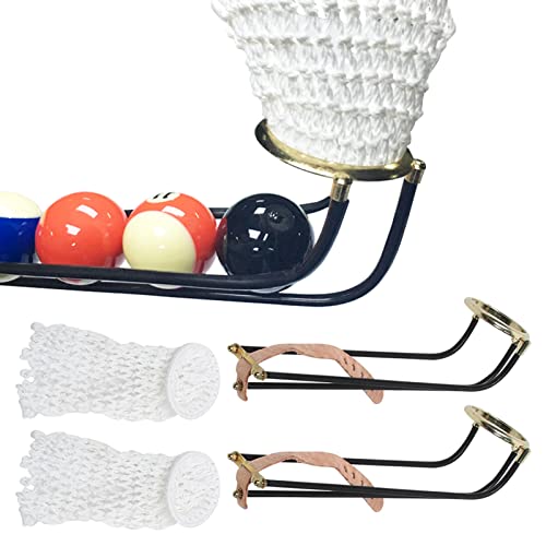 6 Pcs Billiards Table Slide Track with Net Bags, Billiards Table Accessories, Height and Length for 8 and Chinese Billiard Tables, Galvanized Metal