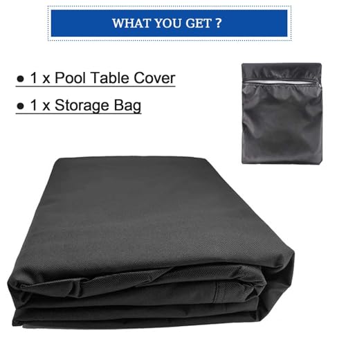6/7/8/9 ft Pool Table Cover Waterproof Dustproof, 420D Oxford Heavy Duty Billiard Table Cover Indoor & Outdoor, Fit Snooker Ping Pong Cover for Pool Table Game,7FT(89" L x 46" W x 32" H) - size: 7FT(89" L x 46" W x 32" H)
