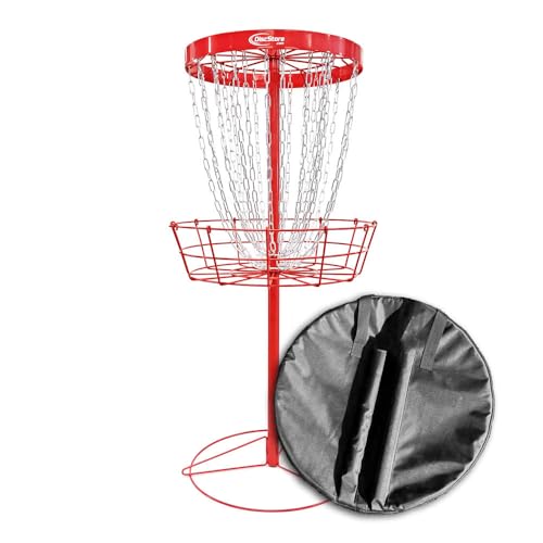Disc Store Grow The Sport Pro Disc Golf Portable Basket - Carrying Bag Optional - color: Red w/ Bag