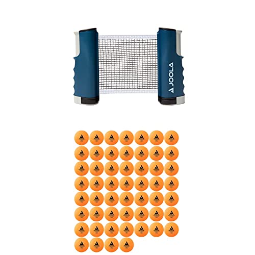JOOLA Retractable Ping Pong Net - Ping Pong Net for Any Table + JOOLA Training 3 Star Table Tennis Balls