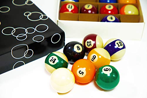 Billiard Balls Set 2-1/4" Regulation Size Pool Table Balls for Replacement (16 Resin Balls) - style: 16 Resin Balls