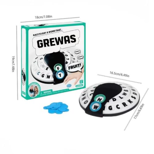 Starts with/Ends with Word Game, 2026 New Spin & Shout Word Game, First Letter Last Letter Game with 20 Tokens, The Fast-Paced Family Party Game - Choose a Category & Race Against The Time