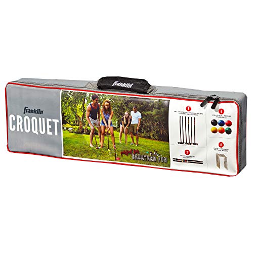 Franklin Sports Portable Backyard Croquet Sets - Complete 4 + 6 Player Croquet Sets with Mallets, Croquet Balls + Wickets Included - Outdoor Family Lawn Game Sets - style: Family
