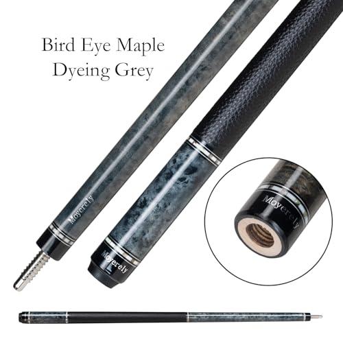 Carbon Fiber Pool Cue,11.8mm/12.5mm Low Deflection Cue Stick,Professional Pool Stick with Case - color: Bird Eye Maple_Grey, size: 11.8mm