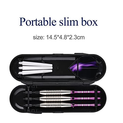 Darts Plastic Tip Set - 18g 21g Colorful Rainbow Soft Tip Darts 50 Anti-Loose O-Rings 6 Shaft (Aluminum/Nylon 45mm) 6 Durable Flights Extra 50 Soft Tips Electronic Dartboard - color: Purple-02-DARTB
