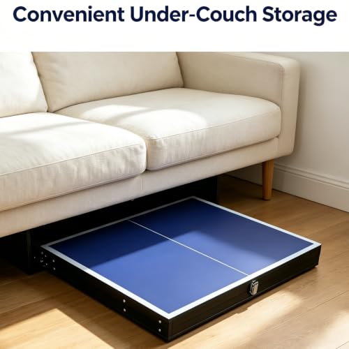 RAKON Foldable Table Tennis Table Portable Ping Pong Table with Net 2 Paddles,3 Balls,Portable Ping Pong Family Game Tables for Outdoor Indoor Use, Blue