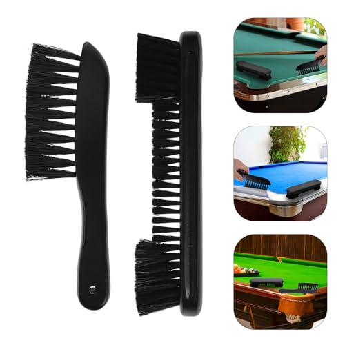 Pool Table Brush and Billiard Cleaning Brush Set 2pcs with Wooden Handle for Snooker and Pool Table Maintenance and Felt Cleaning Black