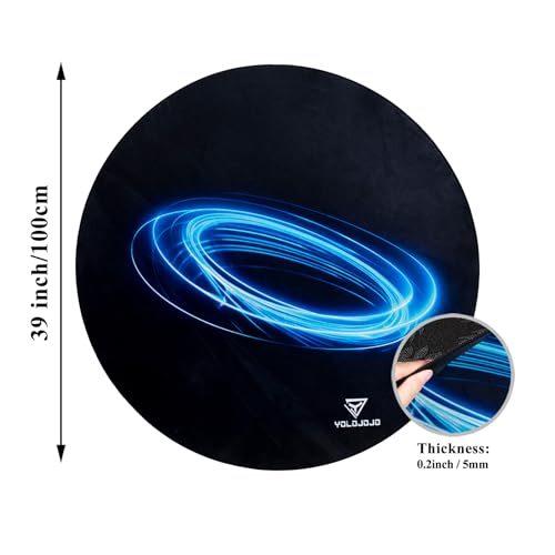 Office Chair Mats Hard-Floor Chair Mats Office Gaming Chair Mat with Blue Lightning Design (Blue) - color: Blue