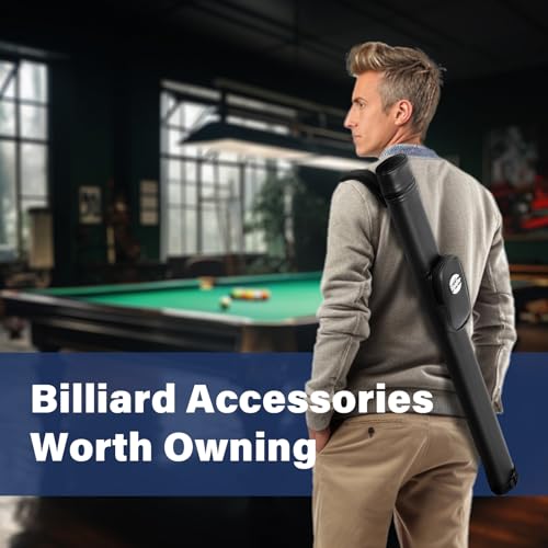 Trymaker Pool Cue Case, 1×1 Hard Pool Stick Case Holds 1 Complete of 2-Piece Cue (Not for 3/4 Cues), Made of Faux Leather Pool Cue Accessories - color: Black