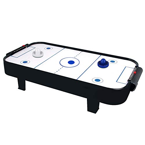 ONE250 Air Hockey Pushers and Red Air Hockey Pucks, Goal Handles Paddles Replacement Accessories for Game Tables (4 Striker, 4 Puck Pack) - color: White & Blue