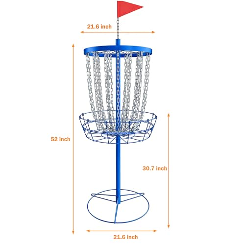 NQV PRO Disc Golf Basket,Heavy Duty 24 Chain Portable Target with Transit Bag, Outdoor/Indoor - size: 25.6x25.6x52"